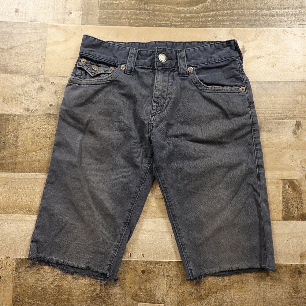 True Religion Ricky Short Men’s 29 Washed Navy Cutoff‎ Denim Jean Shorts